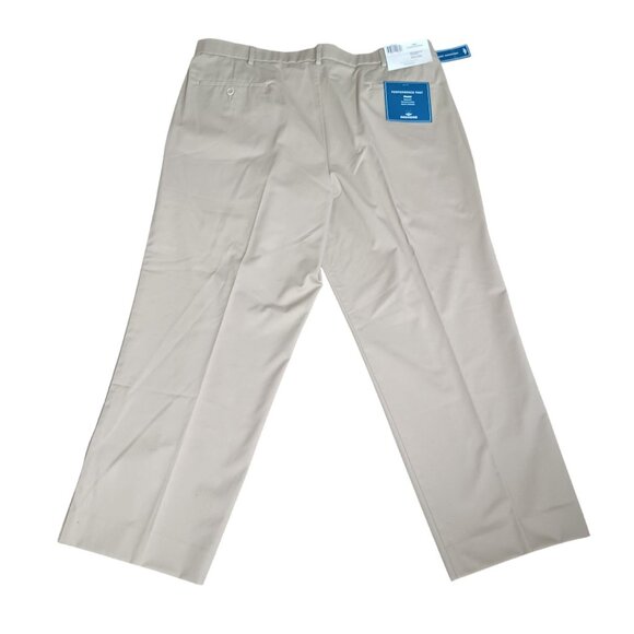 Savane Mens Expandable Waist Pleated Khaki Pants 40W X 32L Wrinkle Free Comfort - Picture 5 of 10